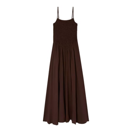 John Lewis chocolate dropped-waist midi dress