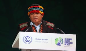 “There’s no more time,” Tuntiak Katan, General Coordinator of the Indigenous Organisations of the Amazon Basin and the Global Alliance of Territorial Communities told Cop26.
