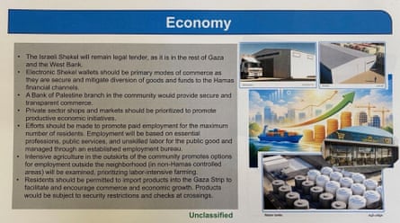 A slide about the plan for Gaza’s new economy.