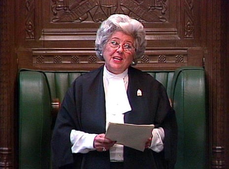 Betty Boothroyd in 2000, when she retired as speaker.