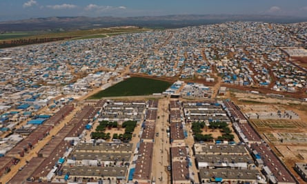A refugee camp on the Syrian side of the border with Turkey, near the town of Atma, in Idlib province, Syria, April 2020.