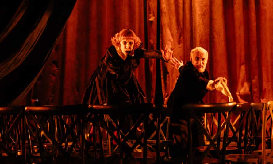 Laughter gives way to confusion and despair … The Chairs at the Almeida theatre, London.