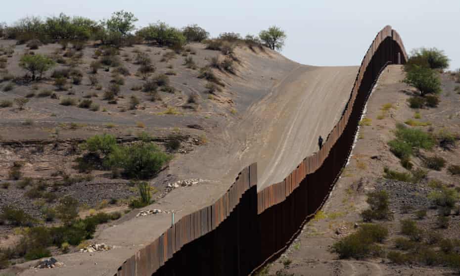 A portion of the wall on the US-Mexico border