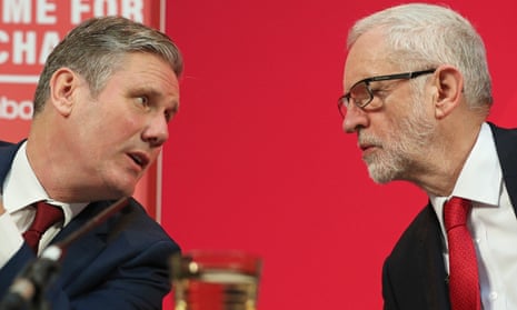 Keir Starmer and Jeremy Corbyn at a Labour conference in 2019.