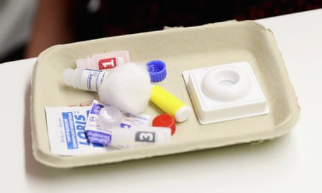 An HIV test kit.