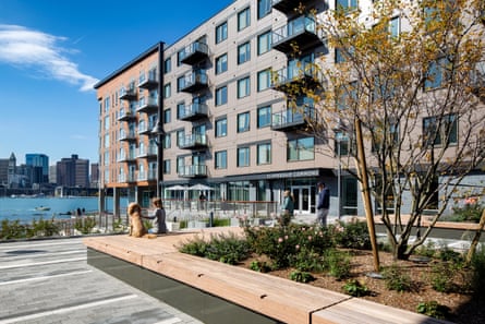 Apartments at Clippership Wharf cost about $5,500 a month for three bedrooms, with condos available to buy for as much as $1.75m.