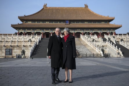 Theresa May and her husband, Philip, visit the Forbidden City.