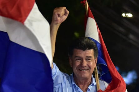 Efraín Alegre, the Coalition for a New Paraguay candidate for the Paraguayan presidency, during a campaign rally on 24 April 2023.
