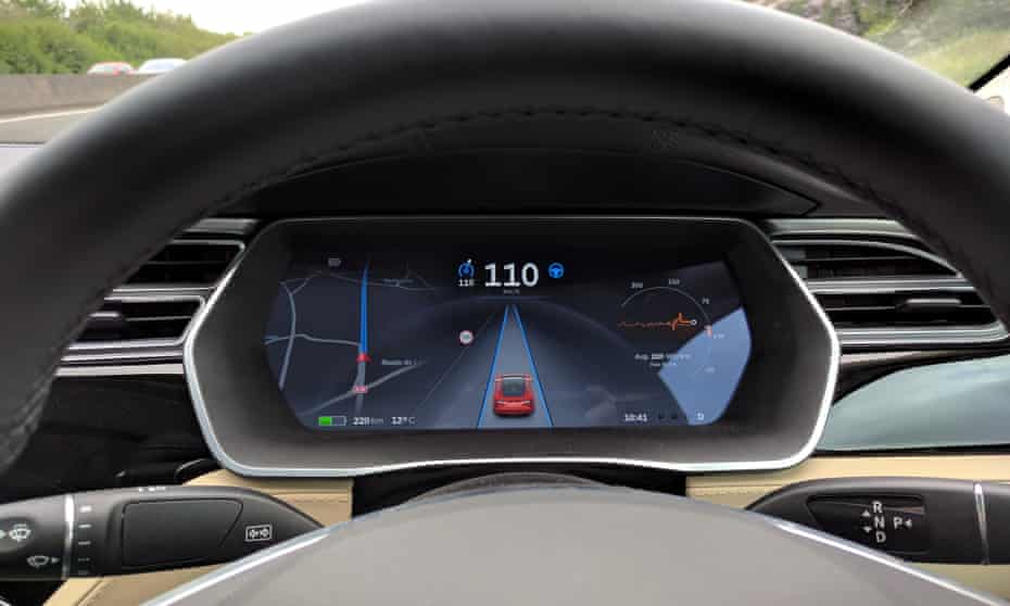 A Tesla driving on autopilot.