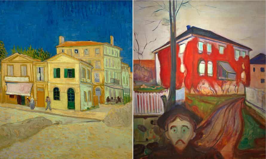 Vincent van Gogh's The Yellow House (1888); and Red Virginia Creeper (1898-1900), by Edvard Munch
