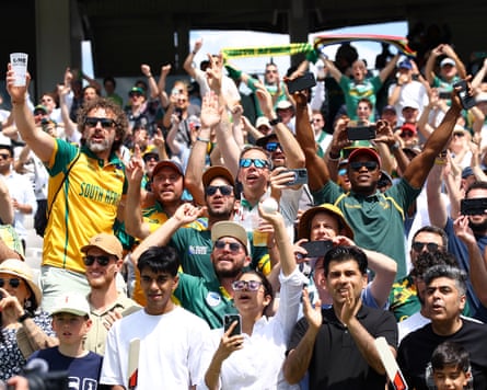 South Africa fans show their delight at Lord's