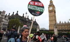 An anti-austerity protest on the day of the Queen’s speech in May 2015