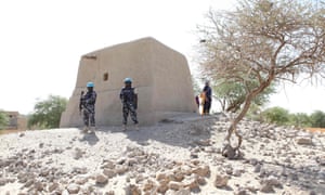 UN peacekeepers guard the mausoleum of Alpha Moya in Timbuktu.