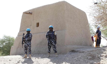 UN peacekeepers guard the mausoleum of Alpha Moya in Timbuktu in February