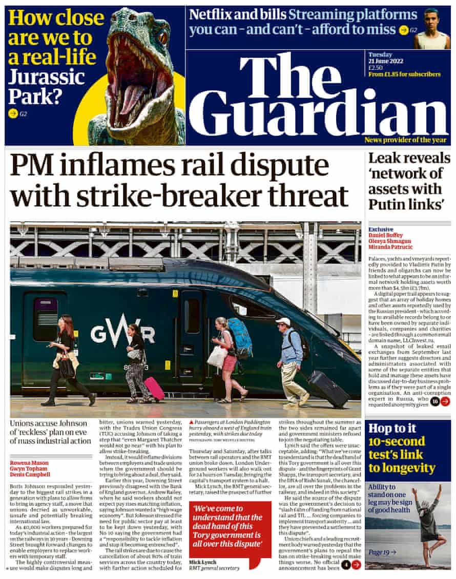 Första sidan av Guardian