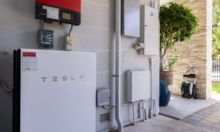 Tesla battery solar-power set up at home in Australia