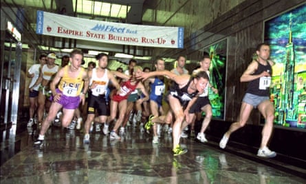 The starting line of the Empire State Building Run-Up in 1998