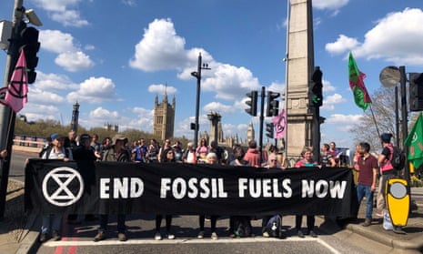 XR activists at a Just Stop Oil protest in London in April 2022.