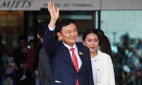 Thaksin Shinawatra arrived at Don Mueang Airport in Bangkok on Tuesday.