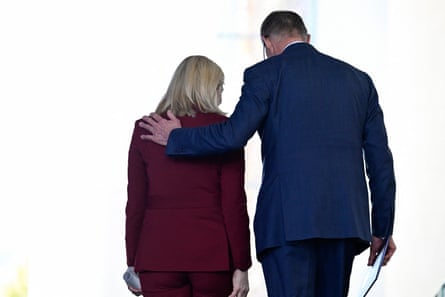 German chancellor Friedrich Merz and health minister Nina Warken after announcing health spending cuts, Berlin, 29 April 2026.