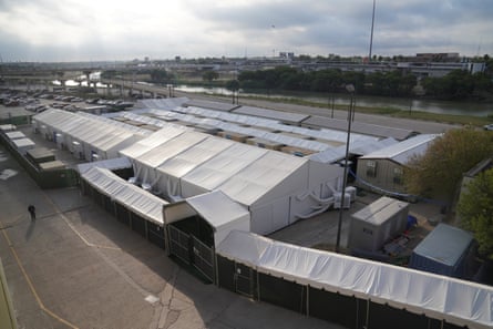 The immigration court tents in Laredo, Texas.