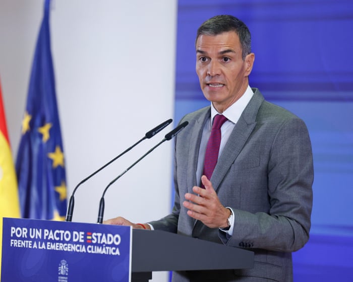 Climate change kills, Spanish PM tells deniers at launch of plan to tackle crisis