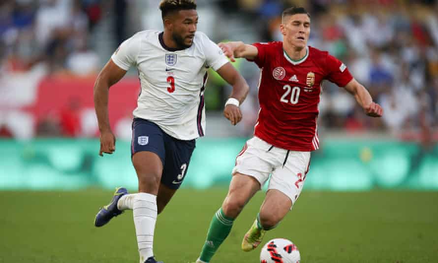 Reece James on the ball for England v Hungary