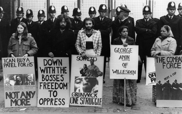17 June 1977: Pickets and police outside the Grunwick photo-processing Laboratory in Willesden, London