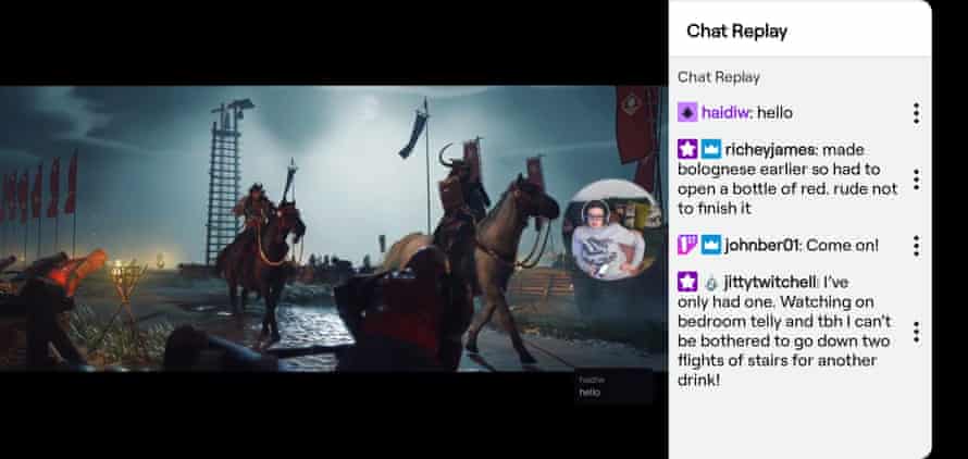 Chat replay on Twitch.