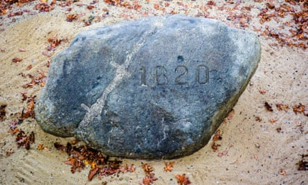 Plymouth rock in Massachusetts, US