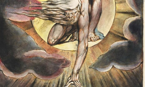 Detail of the frontispiece of William Blake’s Europe: A Prophecy, a book on display at Fitzwilliam Museum, Cambridge.