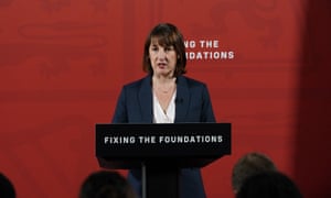 Rachel Reeves speaks during a press conference at the Treasury (Photo by Lucy North/AFP)