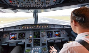 View from cockpit on Airbus 320 taking off from Dublin Airport