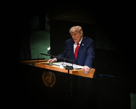 Donald Trump delivers his speech to the UN last year