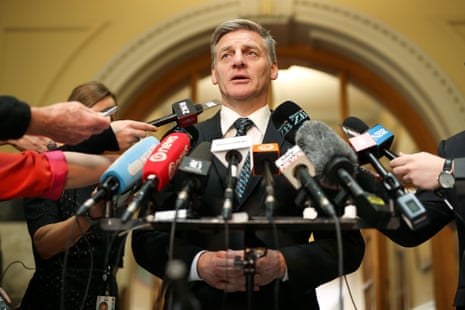 Waiting for Winston: Bill English earlier today in Wellington.