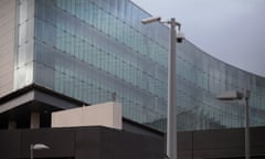Surveillance cameras are seen outside the ASIO headquarters in Canberra