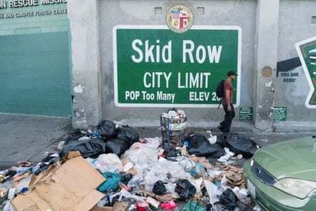 Skid Row, a poor, marginalised neighbourhood of Los Angeles