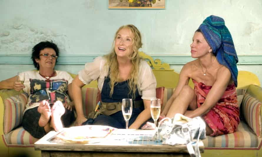 With Julie Walters and Meryl Streep in Mamma Mia!, 2008.