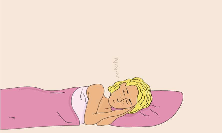 An illustration of a woman sleeping