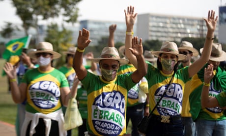 Supporters of President Jair Bolsonaro take part in the ‘march of the Christian family for freedom’, in Brasilia, Brazil, on 15 May.