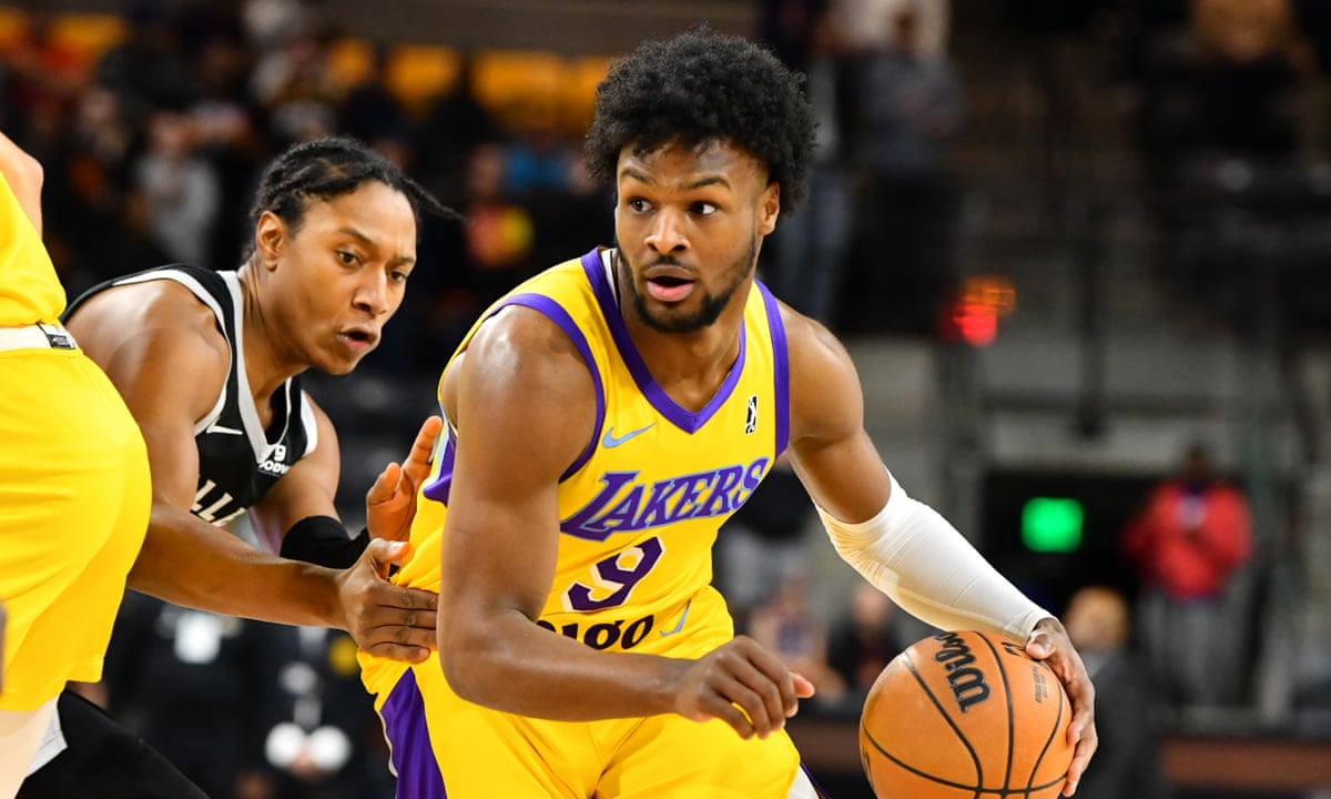 Bronny James' 30-point night nearly doubles career high in South Bay Lakers win | Basketball | The Guardian