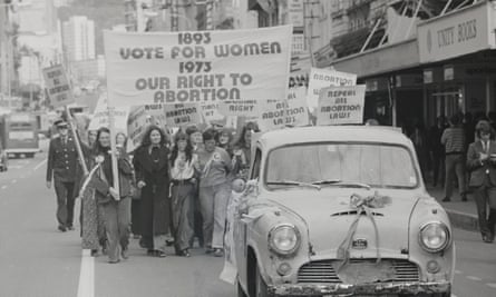 Une marche pour l'avortement à Wellington, 1973.