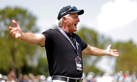 Greg Norman at the LIV Golf Invitational in Orlando last week. The LIV chief executive has not been invited to Augusta this year.