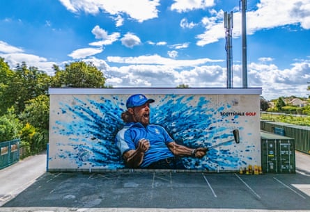 A new mural by artist Paul Curtis on the side of the Southport sports club in Birkdale, of the Southport-born Tommy Fleetwood