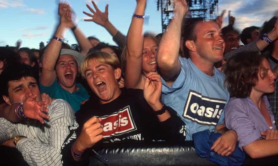 Oasis fans at one of the Knebworth gigs.