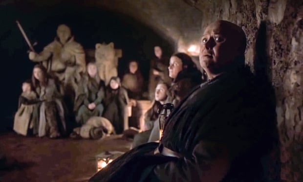 Varys in the Winterfell crypts.