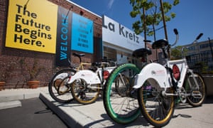 The entrance to Laci’s La Kretz Innovation Campus, which mentors local startups.