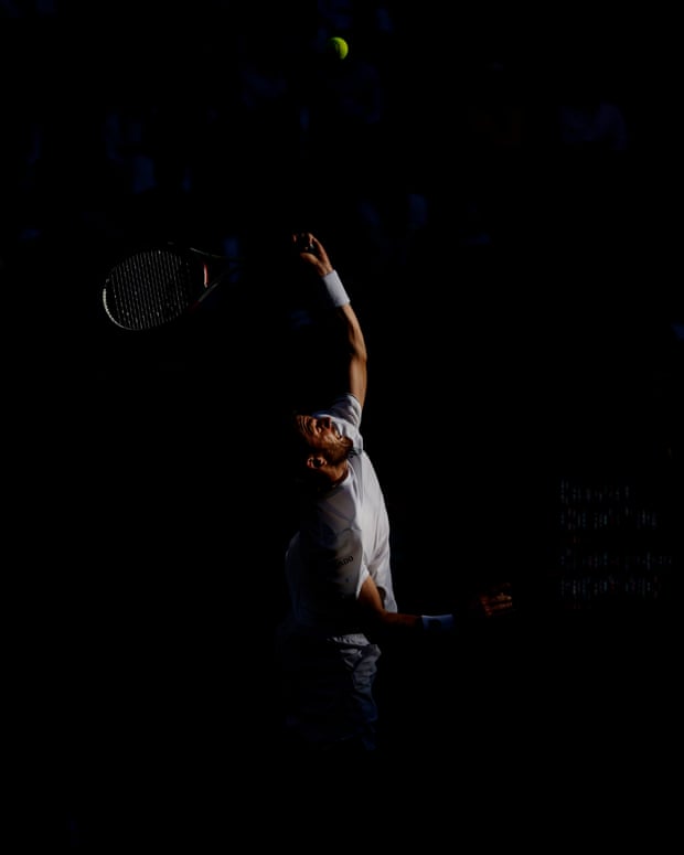 Tom Jenkins’ best shots of Wimbledon 2022 – in pictures | Wimbledon 2022 29 Cameron Norrie serves to David Goffin on Court One.