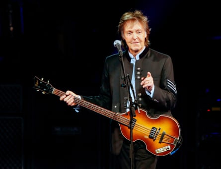 Paul McCartney playing live in 2017.