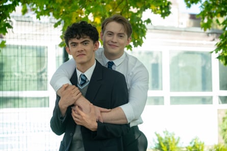 Joe Locke as Charlie and Kit Connor as Nick in Netflix’s Heartstopper.